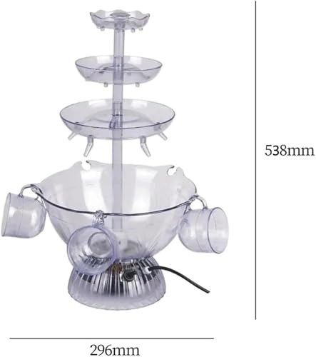 3-Tier Electric Fountain Drink Machine with LED Base, Cocktail and Wine Fountain, 1.5 Gallon Beverage Dispenser with 5 Cup...