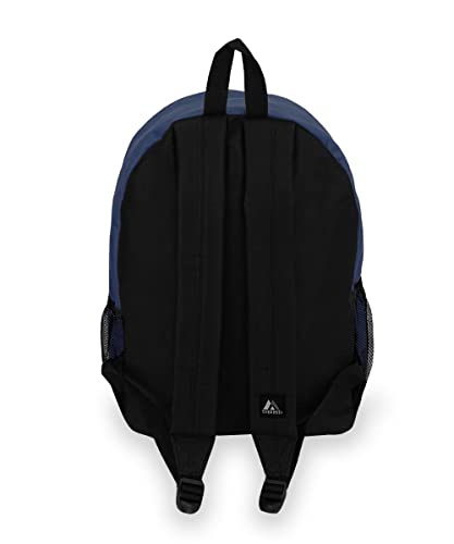 Everest Luggage Backpack with Front and Side Pockets, Navy, Large
