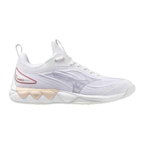 Mizuno Wave Luminous Women's Volleyball Shoe | Womens Indoor Court Shoe | White/Pink | US Women's 13.5