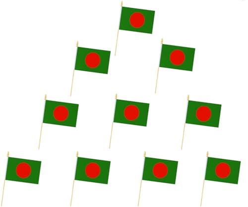 10 Pack Bangladesh Flags -BD Handheld Flag-Desktop Flag-5x8 In, Bengalese Mini Flag. Suitable For Party Decorations, Store...