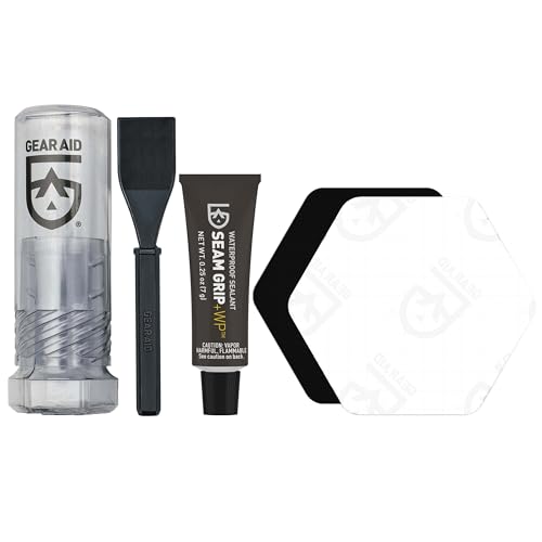 GEAR AID Seam Grip WP Repair Kit – Waterproof 0.25 oz Adhesive with Two Tenacious Tape Hex Patches (2.5" x 2.8", Black and...