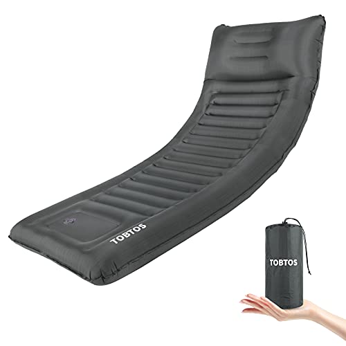TOBTOS Inflatable Camping Sleeping Pad with Pillow, Thick 6 Inch Ultralight Sleeping Pad with Built-in Pump, Lightweight S...