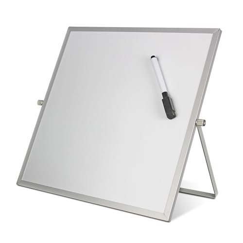 Flipside Products 12" x 12" Double-Sided Dry Erase Magnetic Flip Easel w/Black Dry Erase Marker w/Erase Cap, Adjustable St...