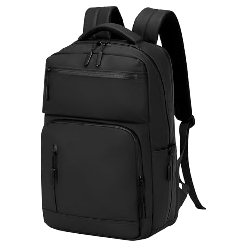 SUIKIHUM Waterproof Laptop Backpack for Men & Women, Flight Approved Anti-Theft Daypack with 15.6-inch Laptop Sleeve (Black)