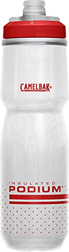 CamelBak Podium Chill Bike Insulated Squeeze Water Bottle Fiery Red/White, 24oz