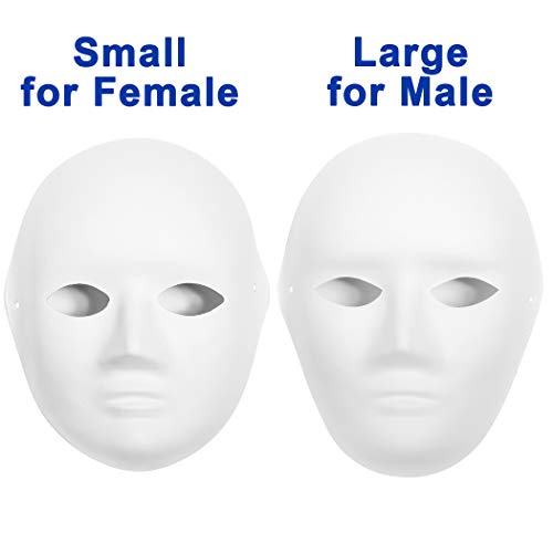 30 Pack Paper Mache Masks - 2 Sizes for Artistic Projects, Theater, Halloween, Masquerade Parties, Classroom Art