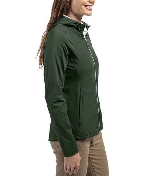 Cutter & Buck Womens Adapt Eco Knit Hybrid Recycled Full Zip Jacket Windbreaker, Hunter, X-Large US