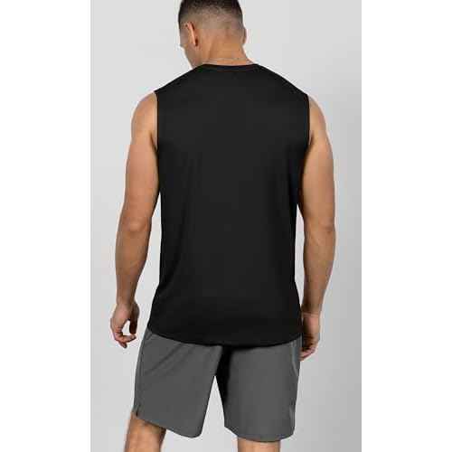 ODODOS Men's Quick Dry Athletic Tank Tops UPF 50+ Sun Protection SPF Workout Sleeveless Muscle Shirts