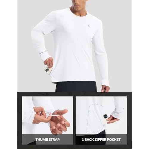 baleaf Men's Mountain Bike Shirts Long Sleeve Loose-fit Cycling Jersey Zipper Pocket UPF 50+ Workout Hiking Athletic Running
