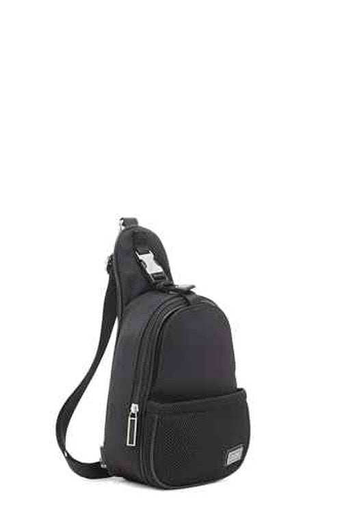 Calvin Klein Jessie Organizational Sling Backpack, Black/Silver, One Size