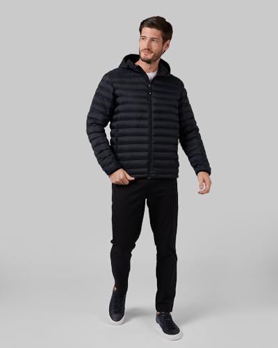 32 Degrees Heat Men’s Lightweight Packable Hooded Jacket – Water Resistant Travel Puffer