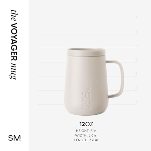 Simple Modern Voyager Signature Mug | Travel Coffee Tumbler with 360° Lid and Handle | Ceramic-Lined Insulated Stainless S...