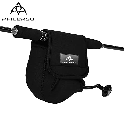 PFIERSO 3Pcs Fishing Spinning Reel Covers Bag Baitcasting Trolling Fishing Reel Protective Case Pouch Sleeve Gloves Fishin...