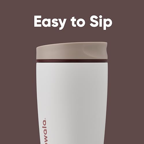 Owala SmoothSip Slider Insulated Stainless Steel Coffee Tumbler, Reusable Iced Coffee Cup, Hot Coffee Travel Mug, BPA Free...