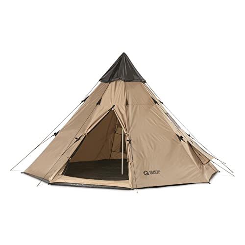 Guide Gear 10' x 10' Teepee Tent for Adults Outdoor Camping, 2-Person, Instant Easy Set-Up Waterproof 4-Season Tents for B...