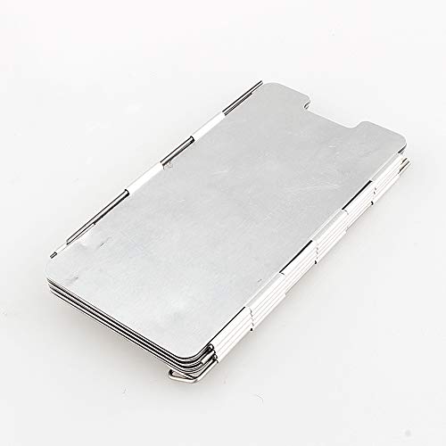 Foldable Outdoor Camping Stove Windscreen, 9-Plate Survival Cooker Gas Stove Wind, Metal Material, Compatible for Camp and...