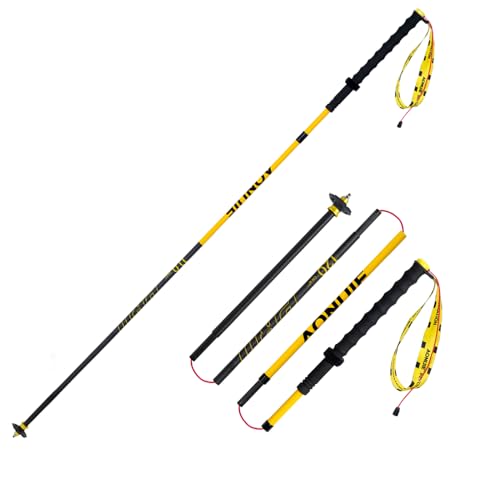 Trekking Poles Carbon Fiber 2 Collapsible and Lightweight Hiking Sticks with EVA Grip, Quick Locking, Balance Support