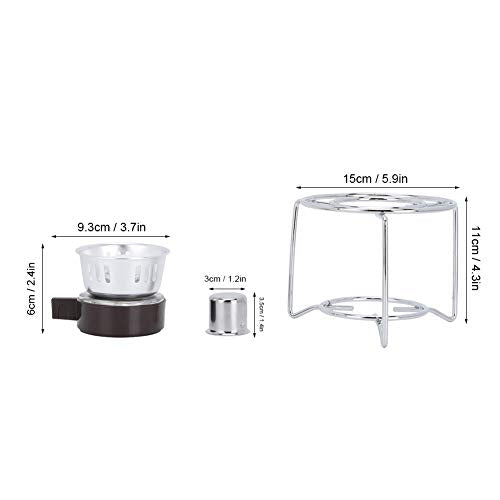 Portable Mini Alcohol Stove, Outdoor Stainless Steel Spirit Burner Backpacking Heating Stove with Rack for Camping Hiking ...