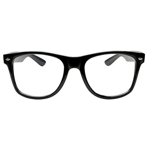 Kangaroo Black Fake Glasses - Classic Superhero Glasses Frames - Retro Clear Non-Prescription Nerd Costume Eyeglasses for ...