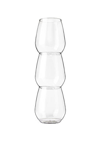 TOSSWARE POP 18oz Vino XL SET OF 12, Premium Quality, Recyclable, Unbreakable & Crystal Clear Plastic Wine Glasses, 12 Cou...