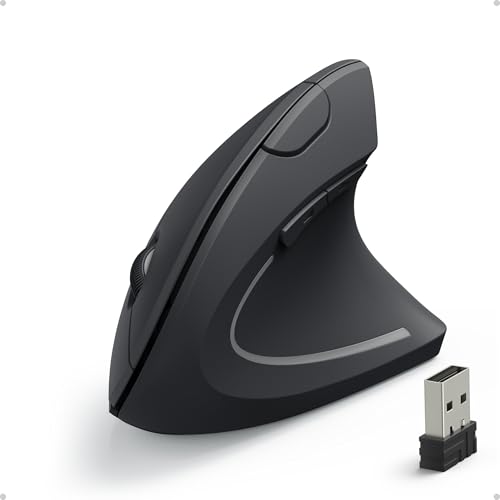 Anker 2.4G Wireless Vertical Ergonomic Optical Mouse for Work, Multi-Device Connectivity, 800/1200 /1600 DPI, 5 Buttons fo...