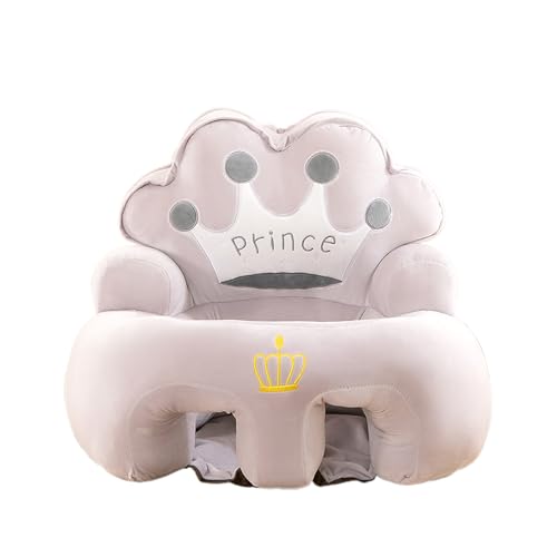 Crown Baby Floor Seat Cute Baby Support Sofa Sit Up Chair for Learning to Sit, Toddler Sitting Chair (Gray, 40cm*55cm)