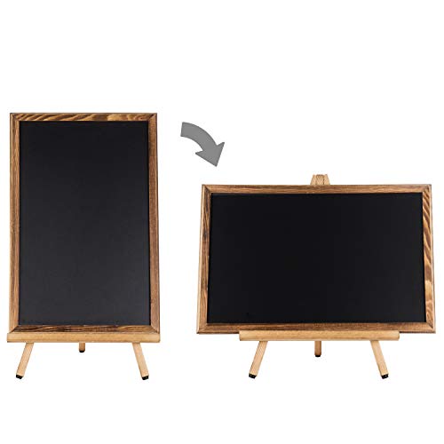 MyGift 18-Inch Burnt Wood Erasble Chalkboard Sign with A-Frame Easel Stand, Tabletop Menu Board, Wedding and Events Chalbo...