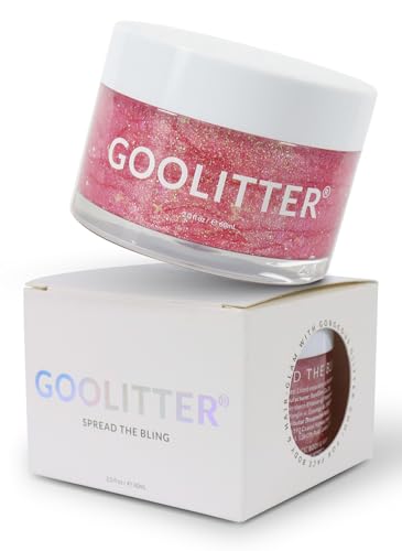 Goolitter Face, Body & Hair Holographic Pink Glitter Gel [Pink Princess] 2oz (60mL) | Fine | K-Beauty | Halloween, Festiva...