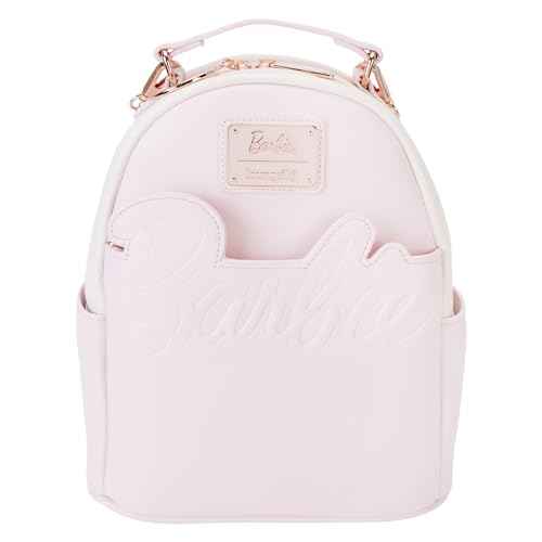 Loungefly Barbie Rose Gold Logo Convertible Backpack: Chic Style on the Go!