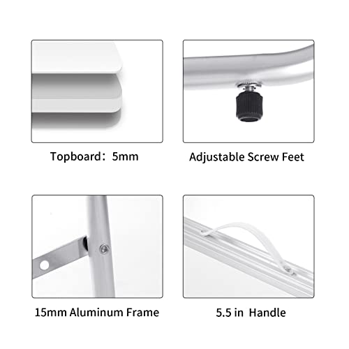 Moosinily Small Camping Table 35.2 inch Folding Picnic Table Foldable Low Camp Table Portable Short Aluminum Outdoor Floor...