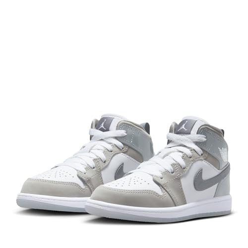 Jordan Air Jordan 1 Mid SE in White, Cool Grey, and Med Grey