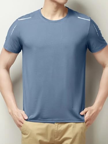Quick Dry Ice Silk Athletic T-Shirts for Men, Athletic Short Sleeve Moisture Wicking Tee for Running,Training （1 Piece）