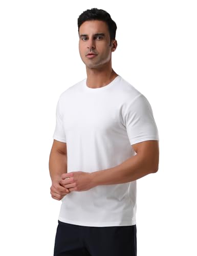 Pioneer Camp Mens Bamboo Viscose T Shirt Ultra Soft Plain Tshirts for Men Cooling Crew Neck Casual Basic Tee Shirt Undershirt