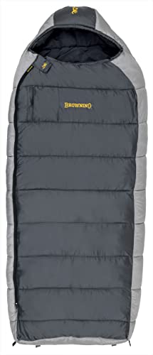 Browning McKinley 0° Sleeping Bag - Oversize Insulated Hooded Rectangle Made with Ripstop Outer and Brushed Polyester Line...