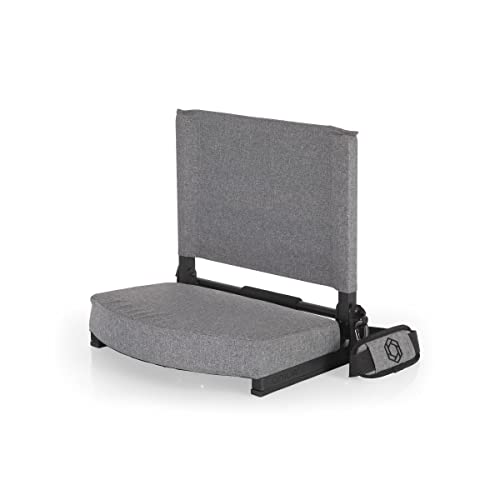 Picnic TIME Gridiron Stadium Seat with Back Support, Folding Bleacher Chairs with Back and Cushion, Thick Padded Stadium Seat and Armrest with Carry Straps, and Bleacher Hook Feature