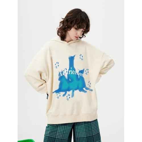 Aelfric Eden Mens Graphic Oversized Hoodie Print Streetwear Casual hoodies y2k Hooded Sweatshirt
