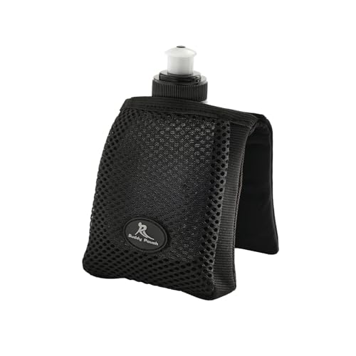 Running Buddy Running Water Bottle Pouch - 4" x 4" Black, 7 oz - Magnetic Water Bottle Holder for Running & Walking - No-B...