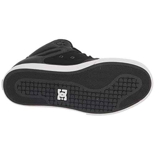 DC Men's Pure High Top Wc Skate Shoes Casual Sneakers, Black/Black/White, 8