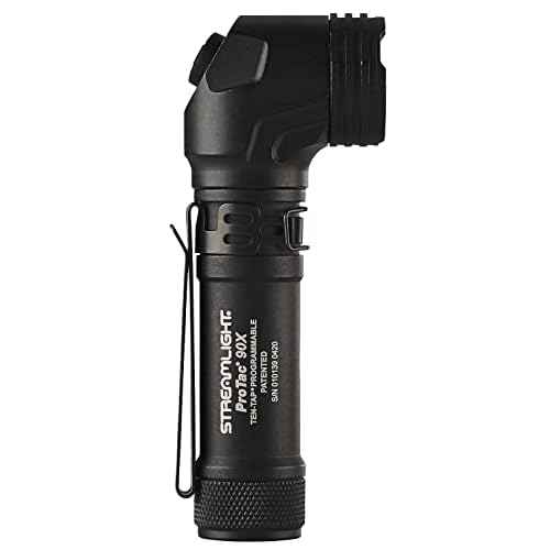 Streamlight 88095 ProTac 90X 1000-Lumen Right Angle Compact Multi-Fuel Tactical EDC Flashlight Includes Rechargeable Battery and Holster, Black