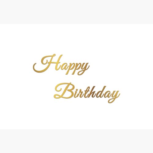 deFouliao Happy Birthday Backdrop 7x5ft Simple Gold Happy Birthday Banner Photography Background for Kids Adults Girl Boy ...