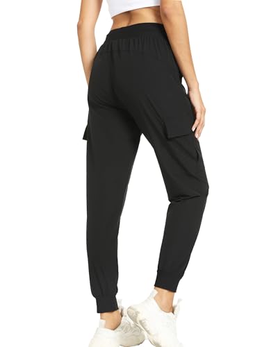 Cargo Joggers for Women with Pockets, Hiking Pants Lightweight Waterproof Quick Dry for Womens Camping Travel