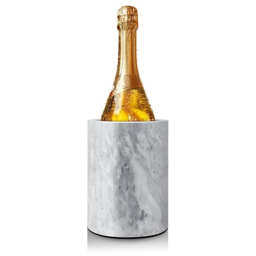 Flexzion Marble Wine Chillers for Bottles - Champagne Cooler & Multi-Purpose Marble Utensil Holder for Kitchen - Adaptable...