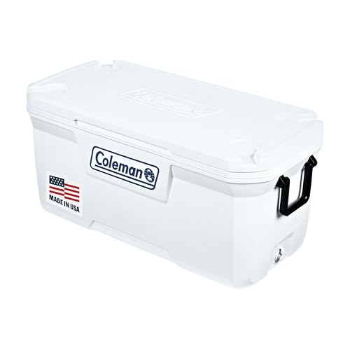 Coleman Marine Cooler with Fully Insulated UV Guard Lid & Body, Keeps Ice for 3+ Days, Great for Boating & Fishing, 52qt/1...
