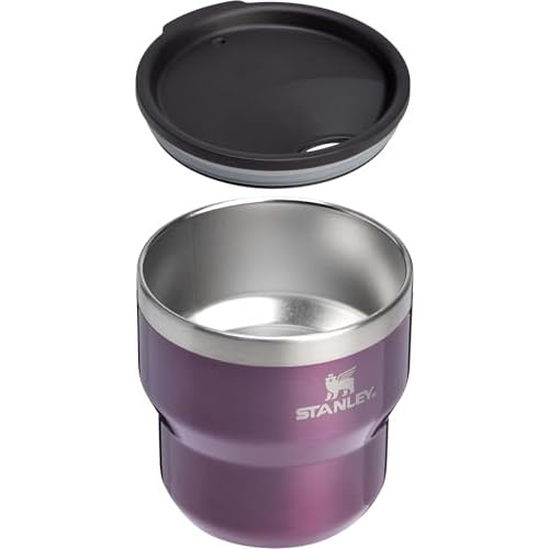STANLEY Stay-Hot Stacking Camp Cup 10 oz | Press In Drink Through Lid | Cup for Coffee, Tea and Drinks | Insulated Stainless Steel Coffee Mug | BPA-Free | Wisteria Shine