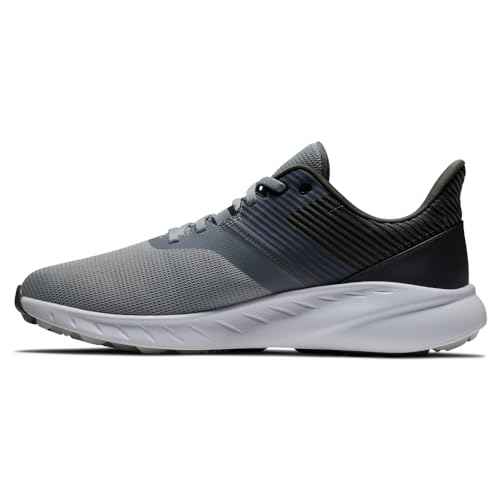 FootJoy Men's FJ Flex Previous Season Style Golf Shoe, Grey/Charcoal, 7.5