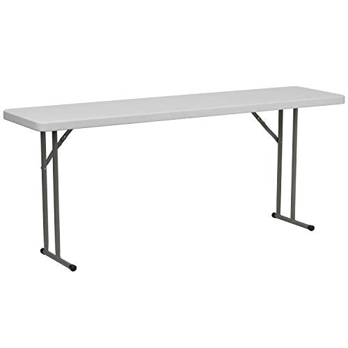 Flash Furniture Elon 6' Plastic Folding Training and Event Table, Rectangular Folding Training Table with 220-lb. Static W...