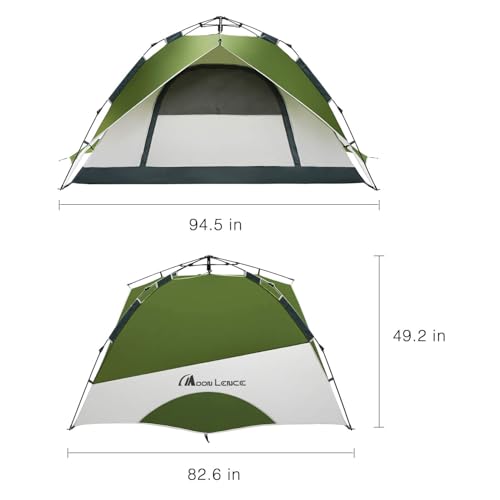 MOON LENCE Instant Pop Up Tent for 3-4 Person - Automatic Portable, Windproof for Camping, Hiking, Mountaineering