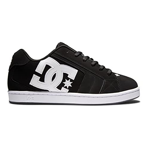 DC Men's Net Skate Casual Shoe, Black/Black/White, 17
