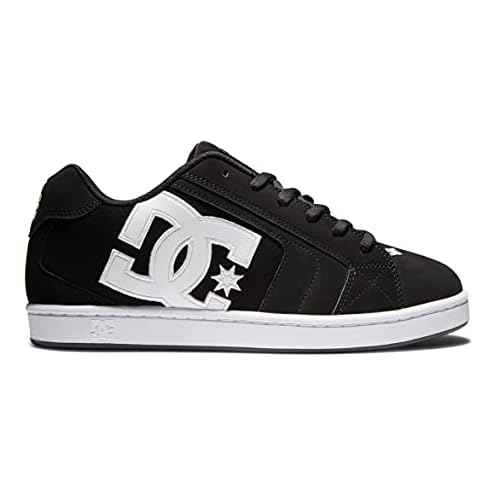 DC Men's Net Skate Casual Shoe Skateboarding, Black/Black/White, 10.5