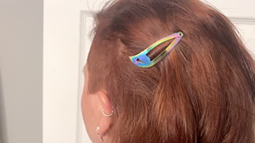 Iridescent Tactical Hair Clips 2.0, 4 Pack - Multitool Snap Barrettes - SUS301 Stainless Steel Multi-Functional Keychain M...